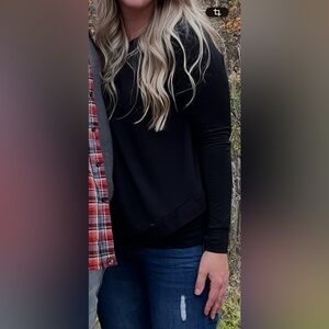 Women's Soft Black Long Sleeve Top